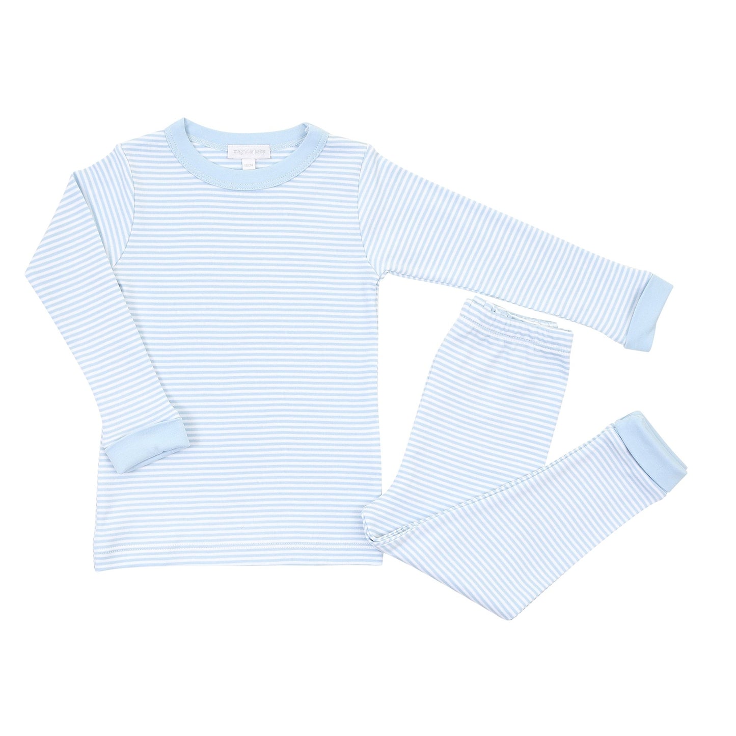Striped Blue Long Pajamas - Magnolia BabyLong Pajamas