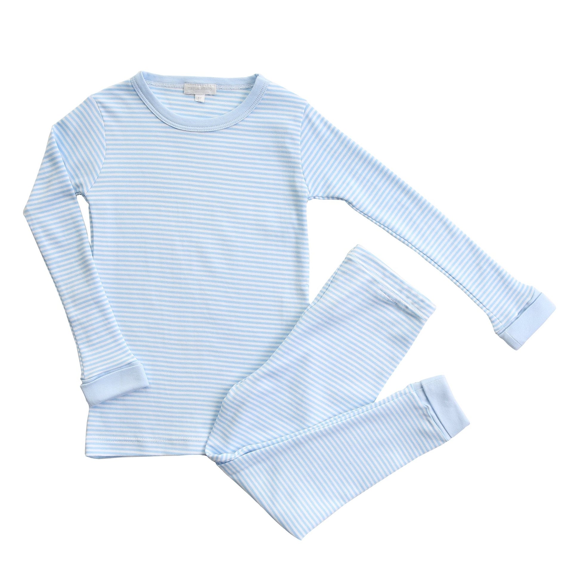 Striped Dark Blue Long Pajamas - Magnolia BabyLong Pajamas