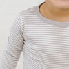 Striped Essentials Long Pajamas - Grey - Magnolia BabyLong Pajamas