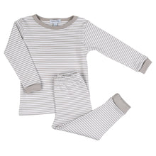  Striped Essentials Silver Long Pajamas - Magnolia BabyLong Pajamas