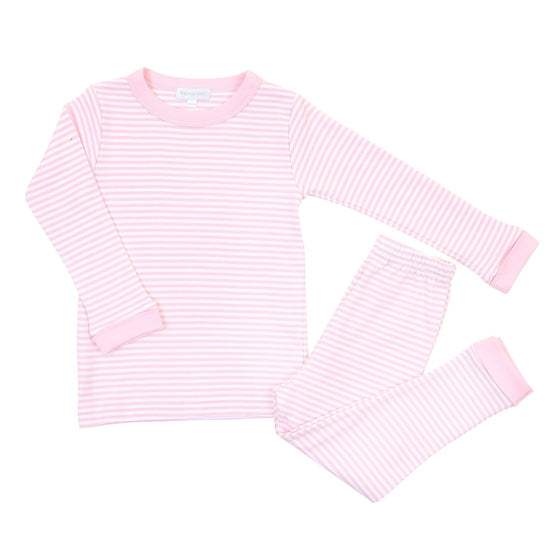 Striped Pink Long Pajamas - Magnolia BabyLong Pajamas