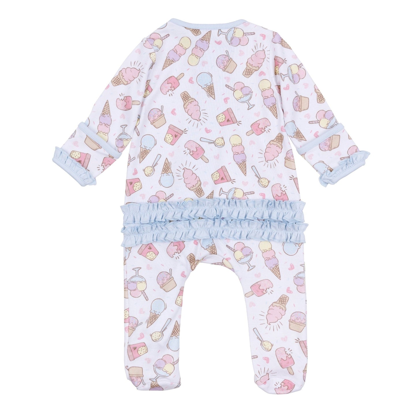 Sundae Funday Ruffle Zip Footie - Magnolia BabyFootie