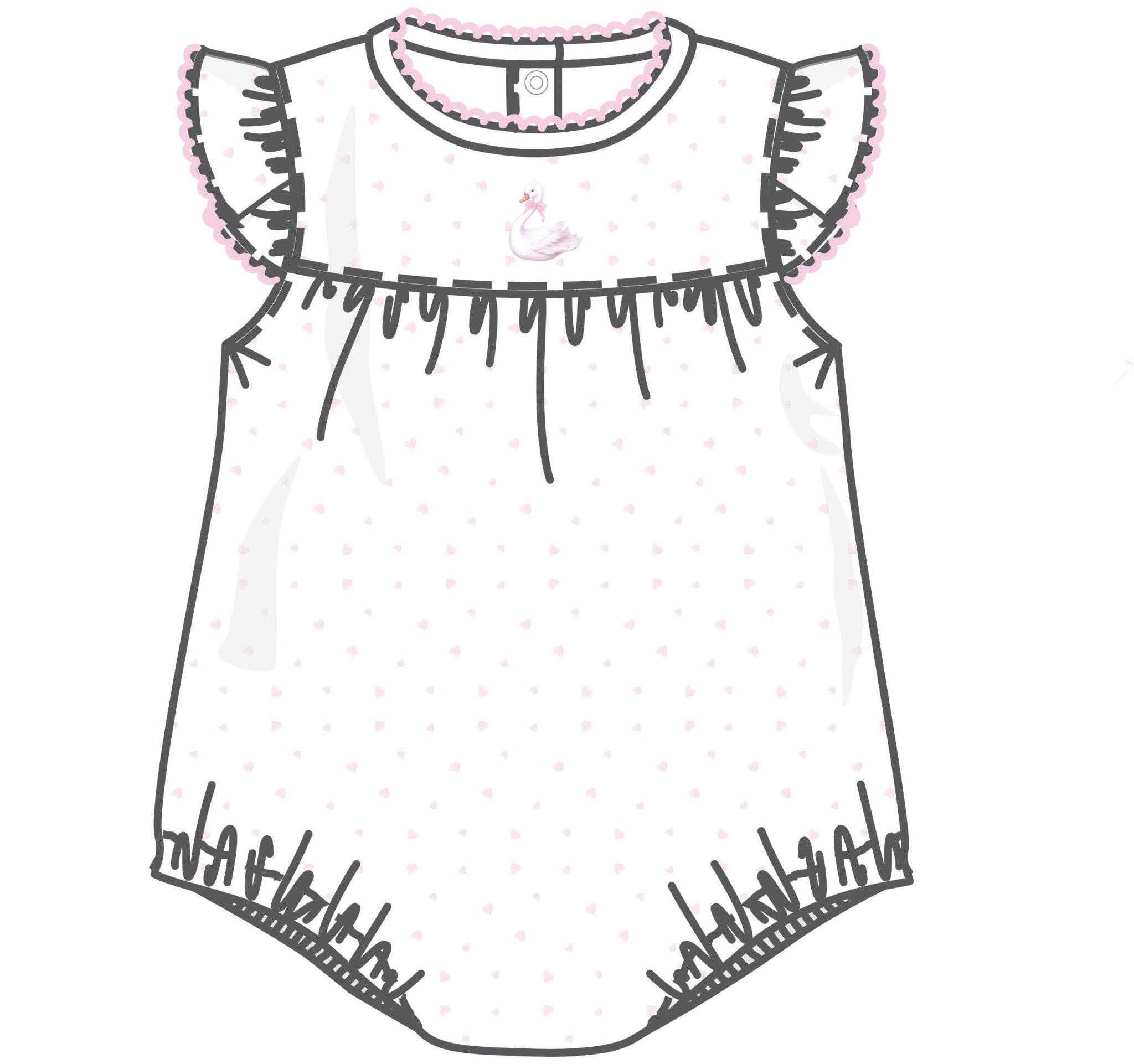 Swan Serenade Embroidered Bubble - Magnolia BabyBubble