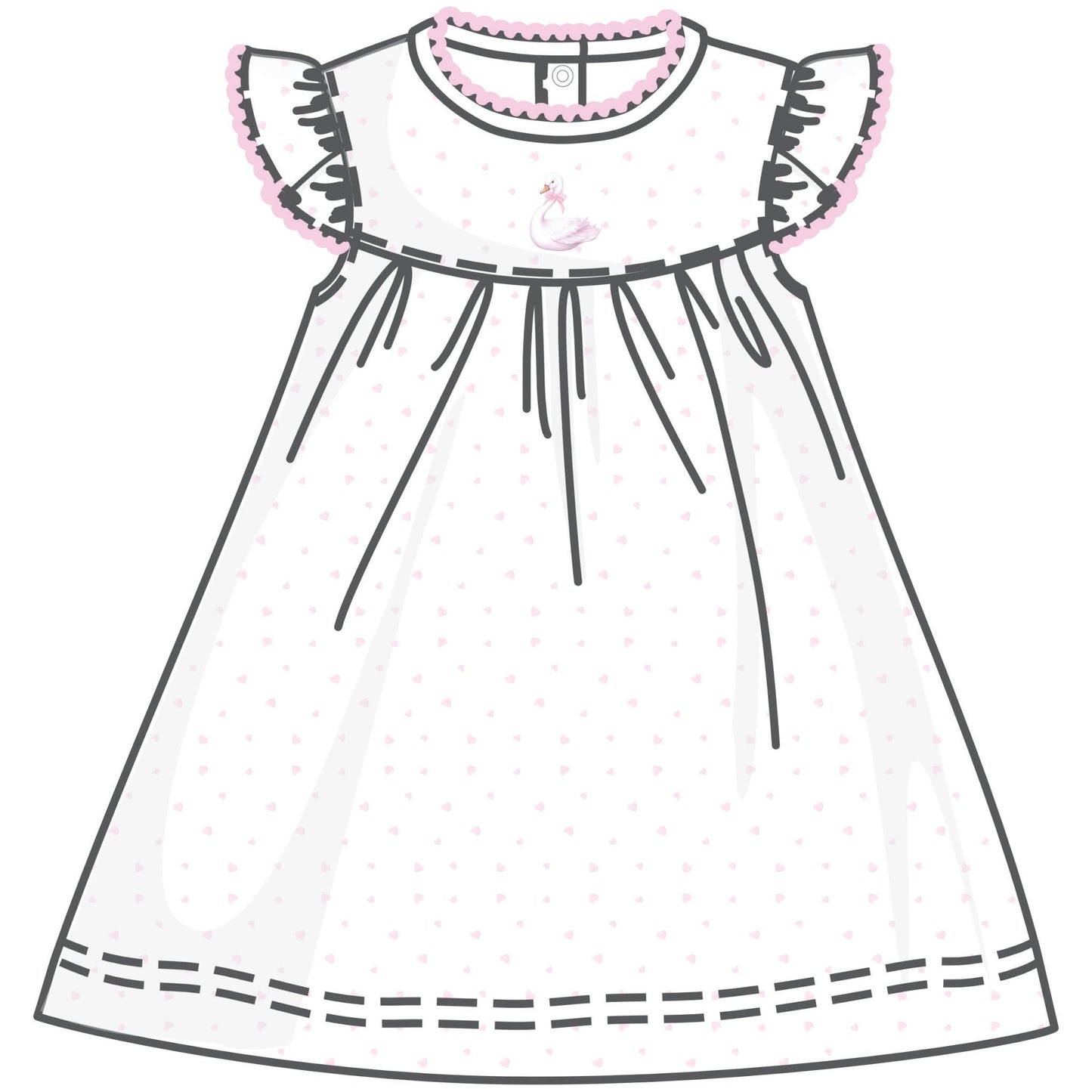 Swan Serenade Embroidered Dress - Magnolia BabyDress