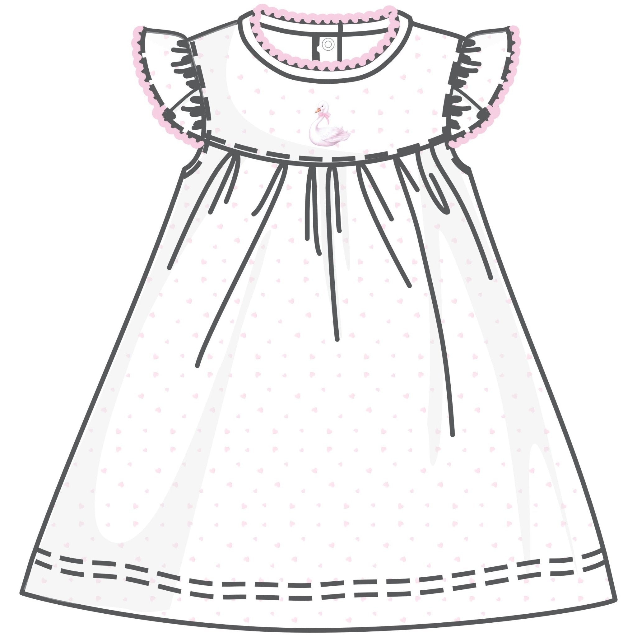 Swan Serenade Embroidered Dress - Magnolia BabyDress