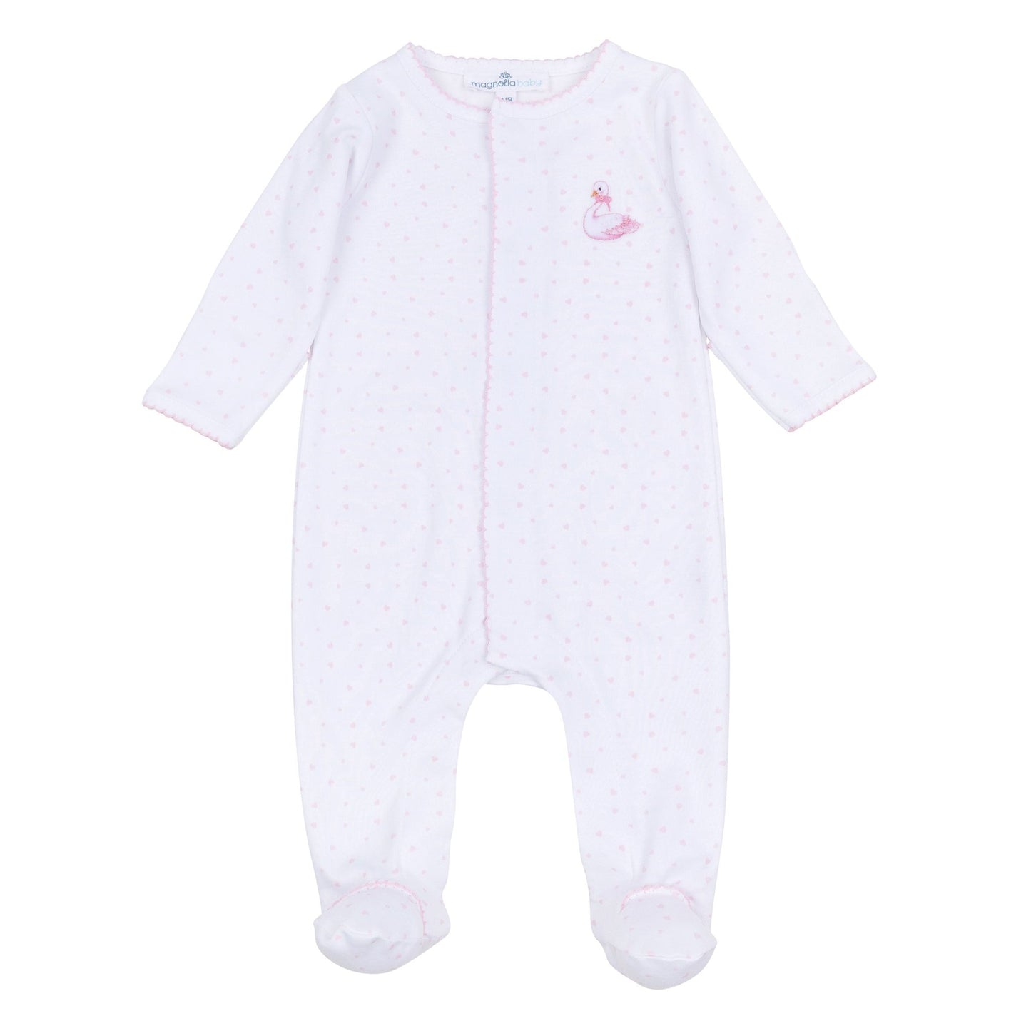 Swan Serenade Embroidered Footie - Magnolia BabyFootie