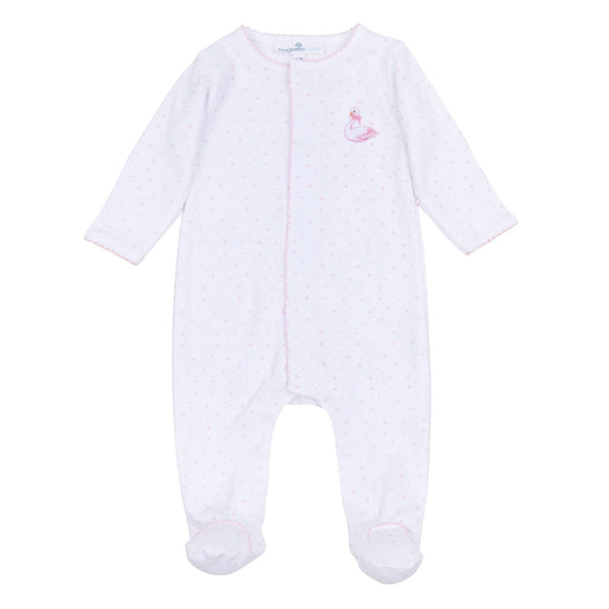 Swan Serenade Embroidered Footie - Magnolia BabyFootie
