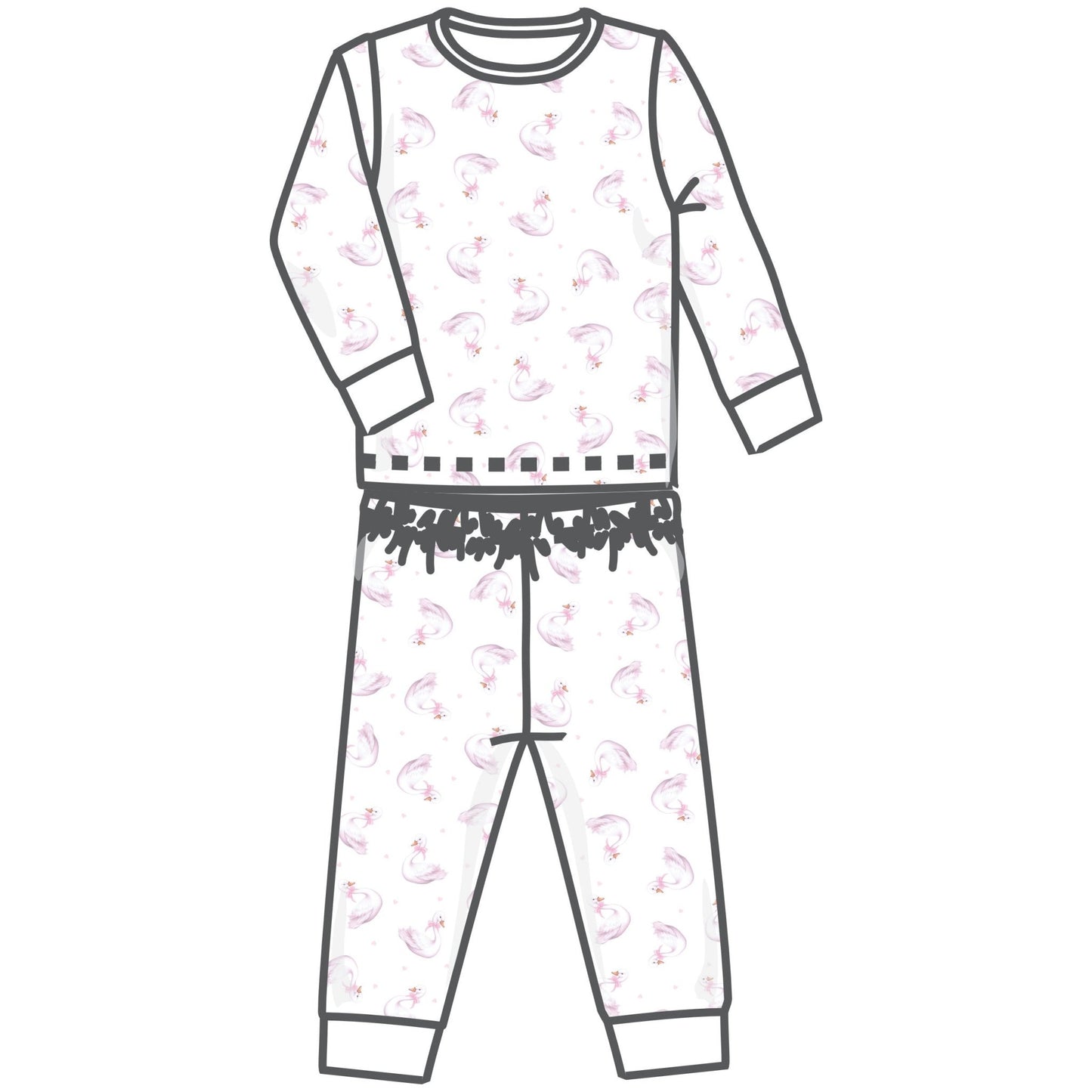 Swan Serenade Long Pajamas - Magnolia BabyLong Pajamas