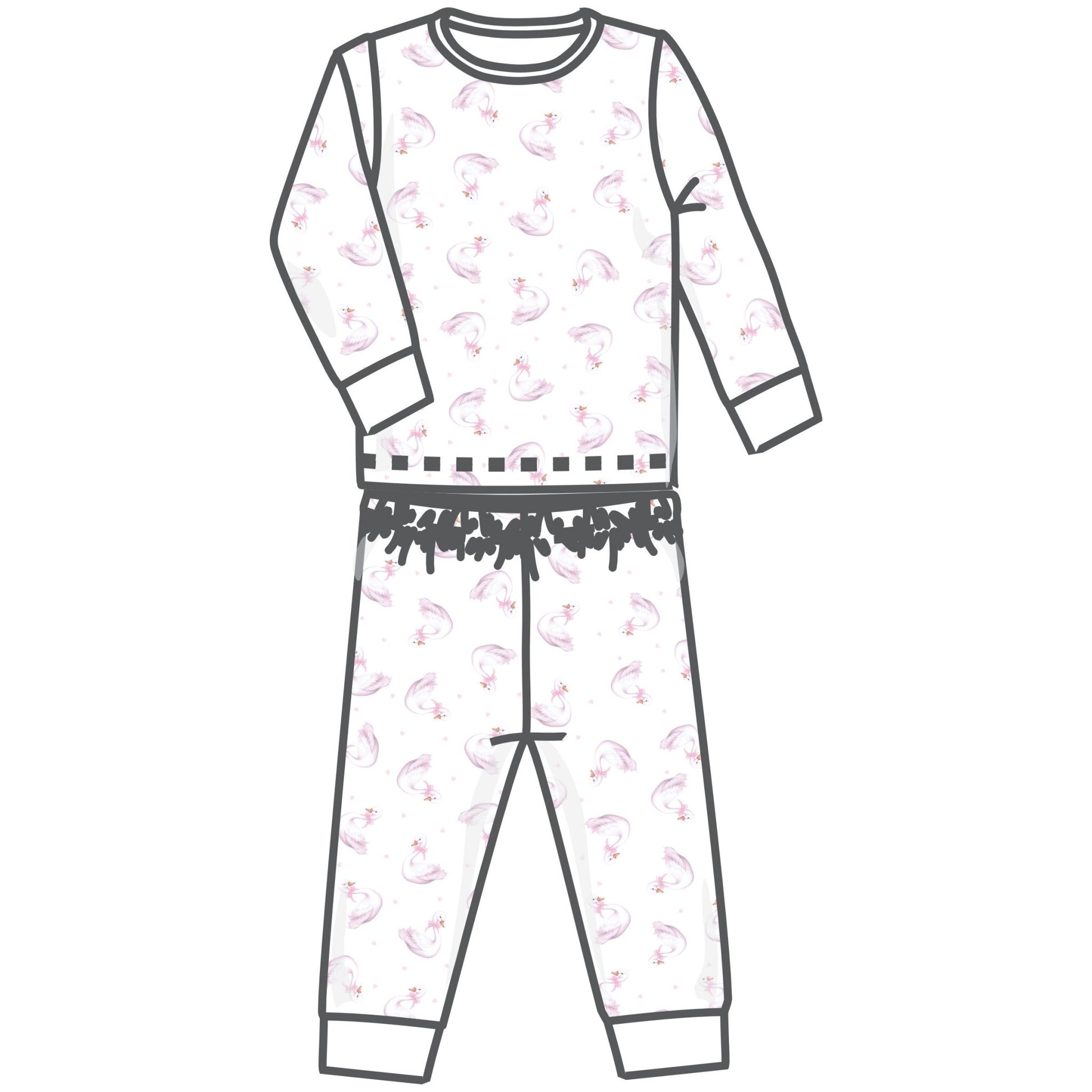 Swan Serenade Long Pajamas - Magnolia BabyLong Pajamas