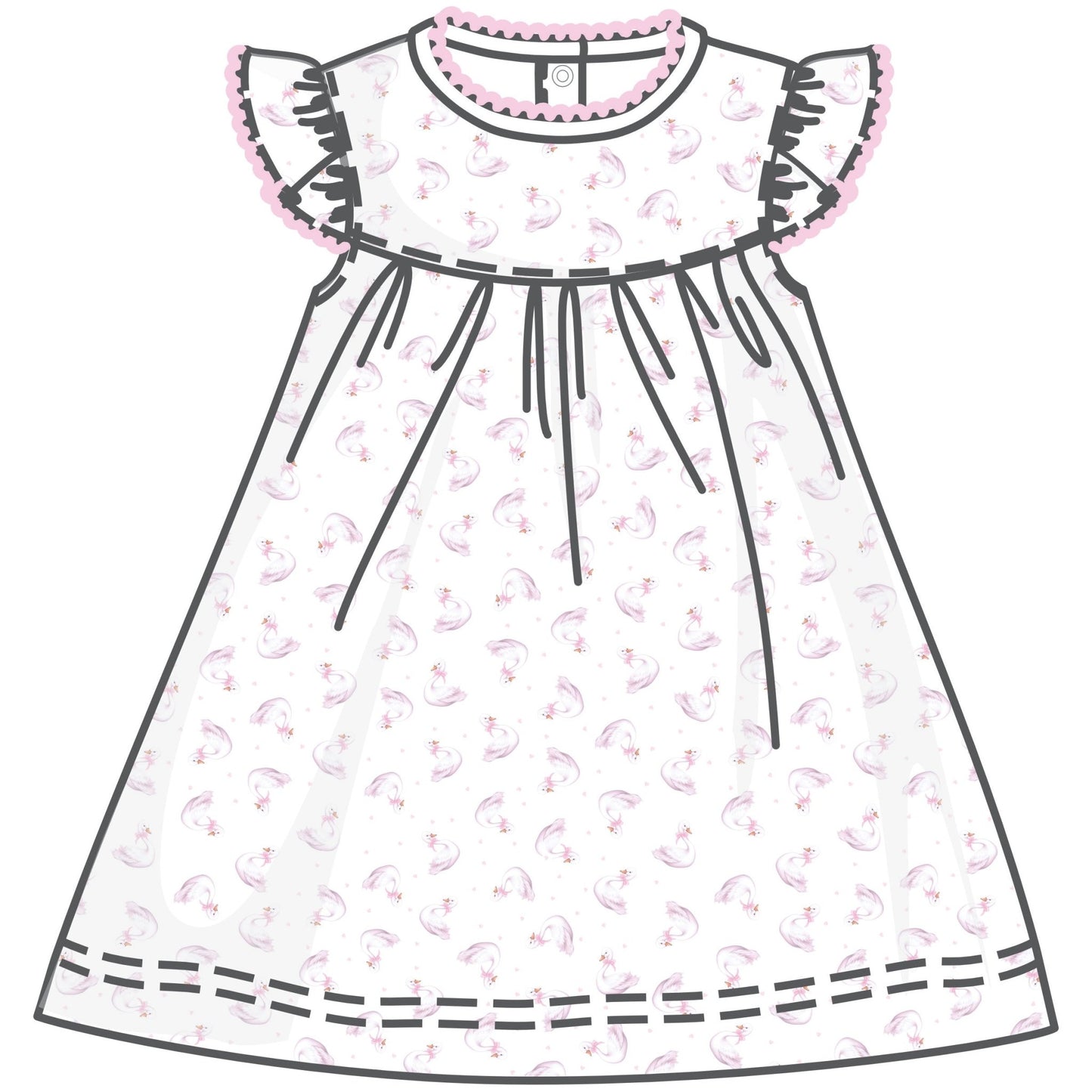 Swan Serenade Print Dress - Magnolia BabyDress