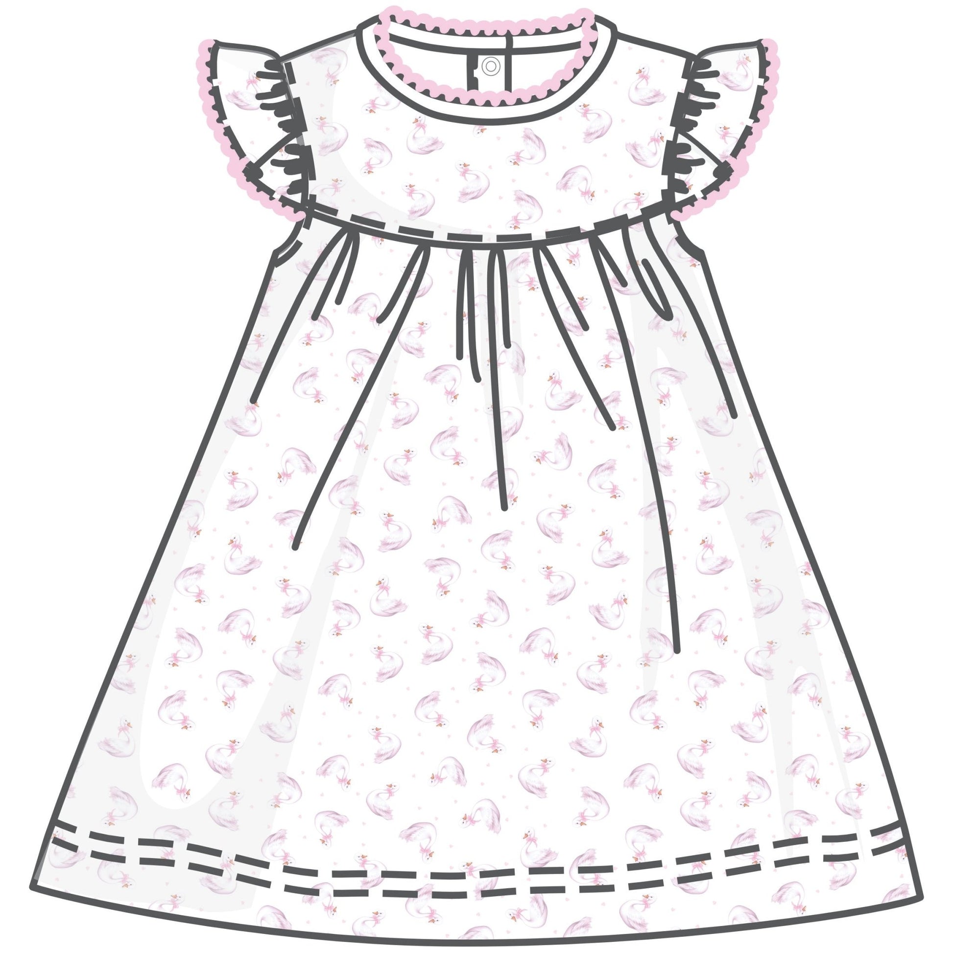 Swan Serenade Print Dress - Magnolia BabyDress