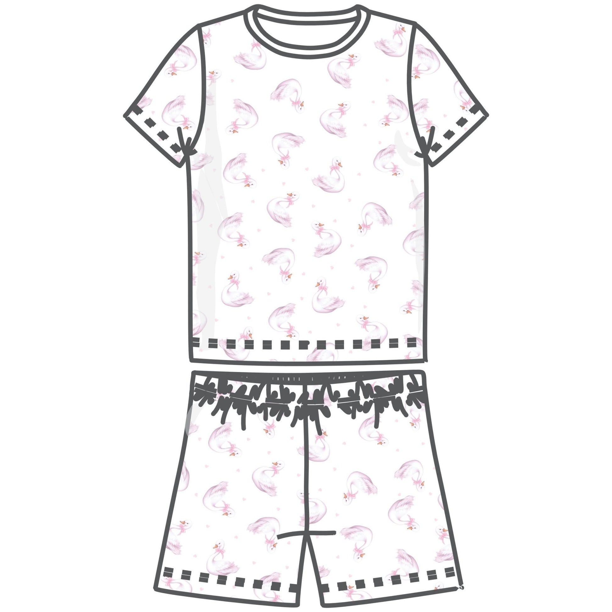 Swan Serenade Short Pajamas - Magnolia BabyShort Pajamas