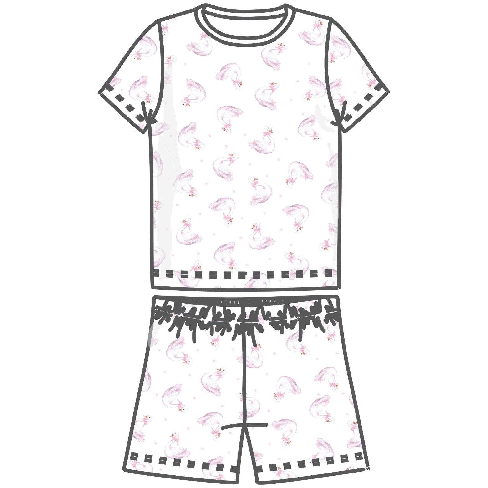 Swan Serenade Short Pajamas - Magnolia BabyShort Pajamas