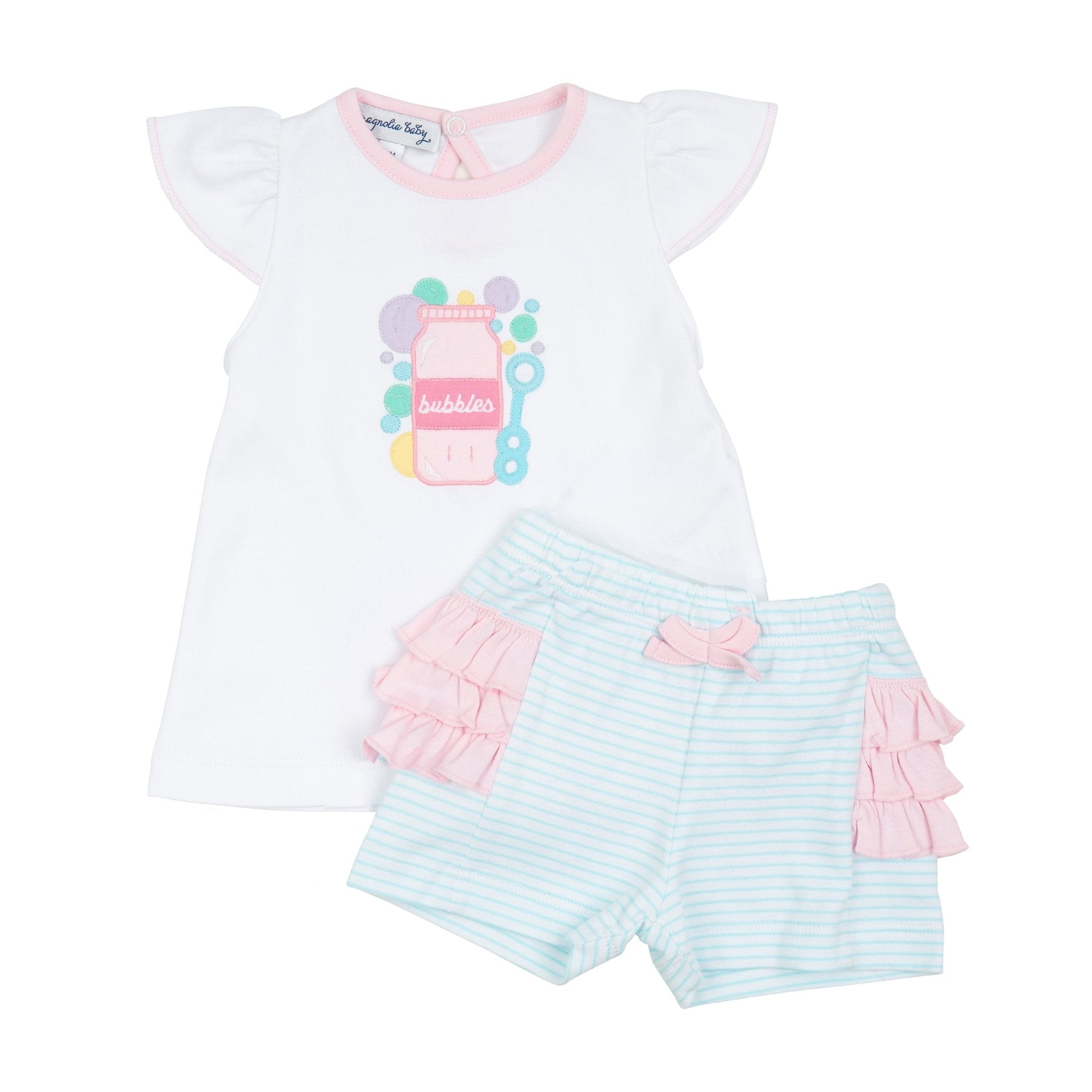Sweet Bubbles Applique Short Set - Magnolia BabyShort Set