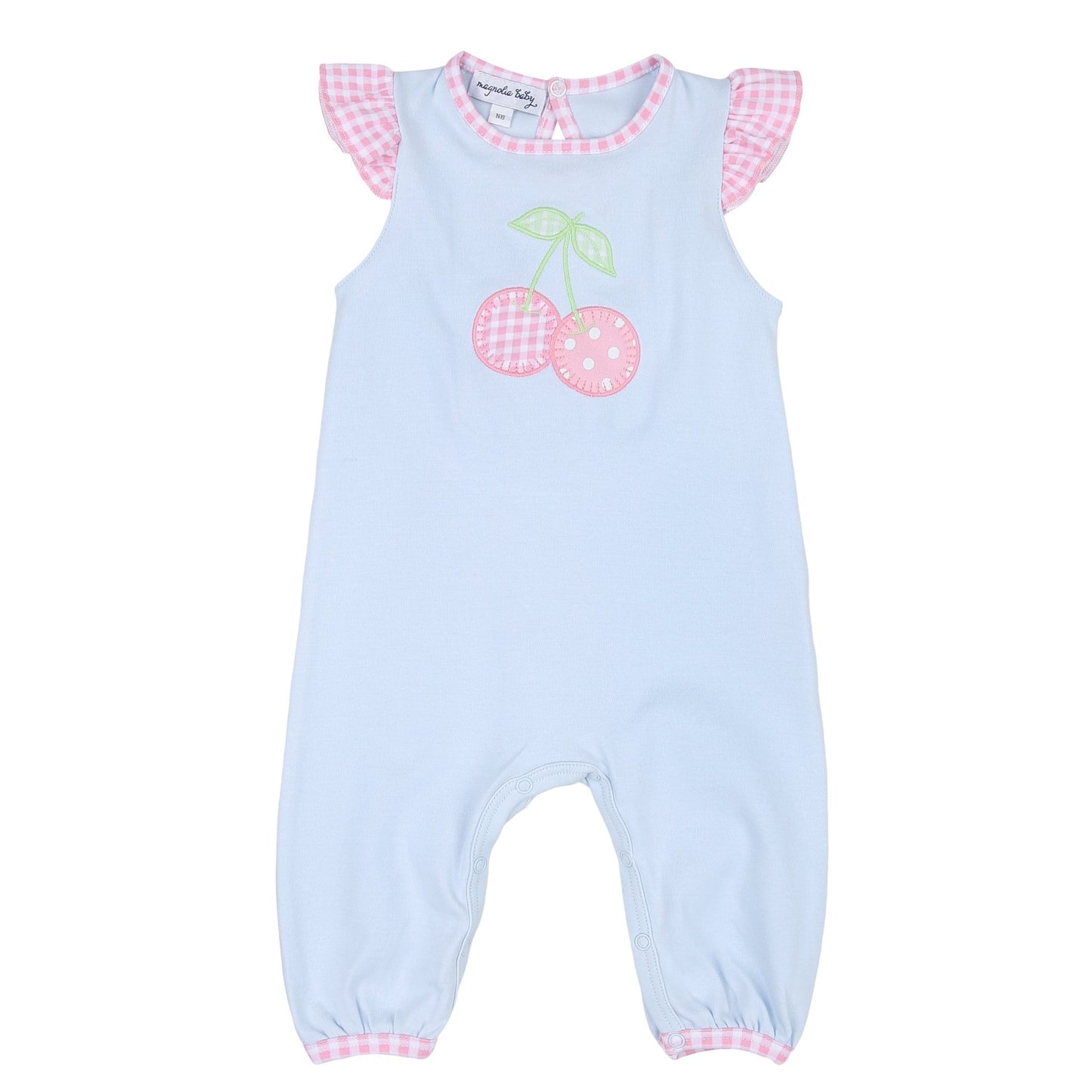 Sweet Cherry Applique Ruffle Flutters Playsuit - Magnolia BabyPlaysuit