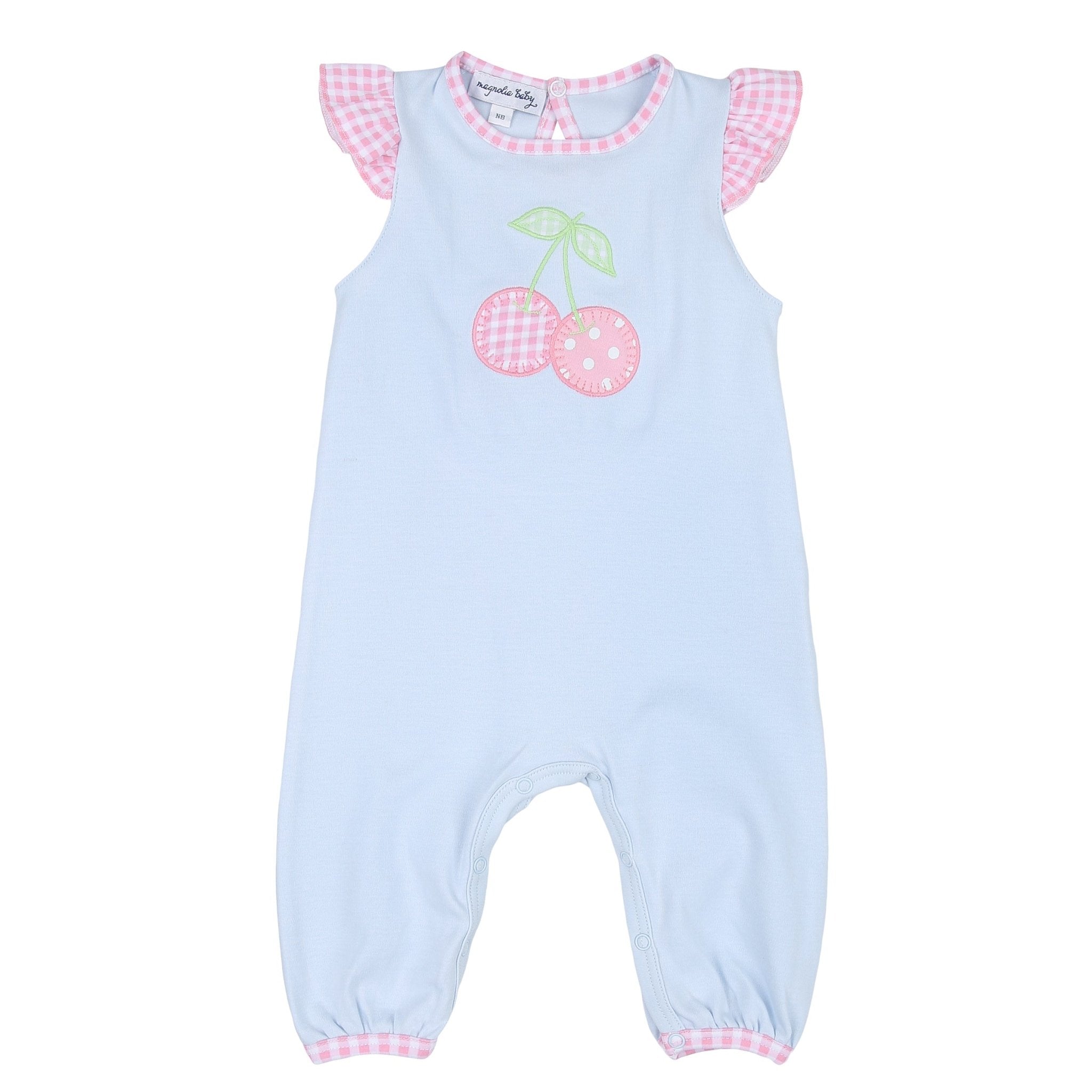 Sweet Cherry Applique Ruffle Flutters Playsuit - Magnolia BabyPlaysuit