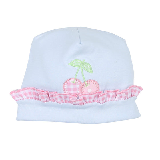 Sweet Cherry Applique Ruffle Hat - Magnolia BabyHat