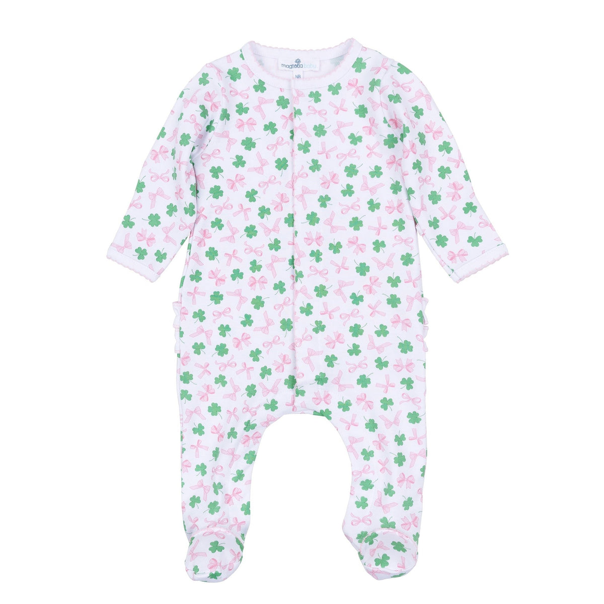 Magnolia Baby_Sweet Clover Print Ruffle Footie_1