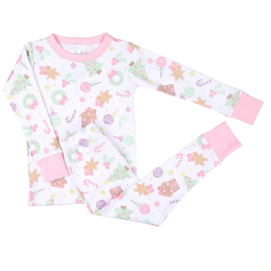 Sweet Gingerbread Big Kid Long Pajamas - Pink - Magnolia BabyLong Pajamas