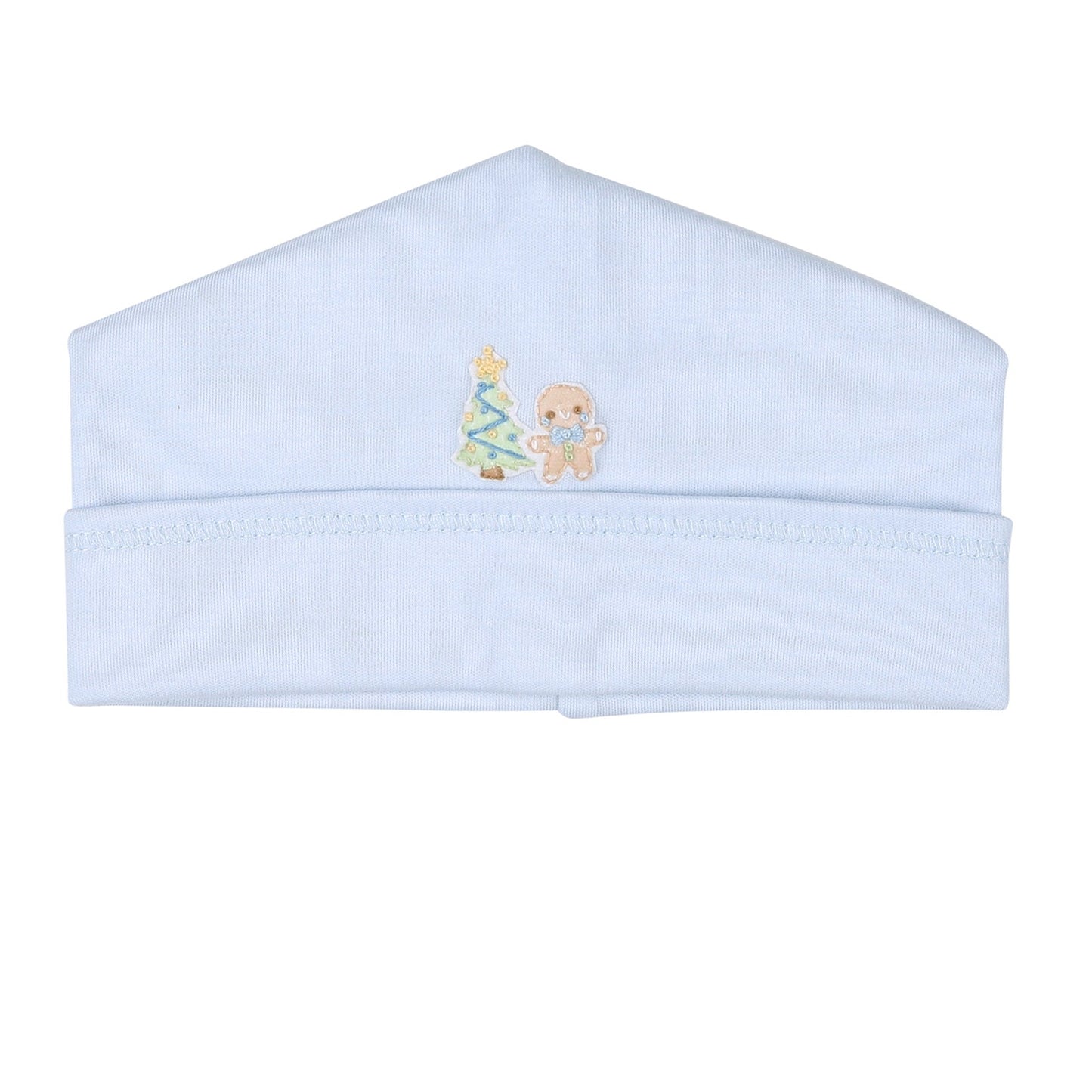 Sweet Gingerbread Blue Embroidered Hat - Magnolia BabyHat