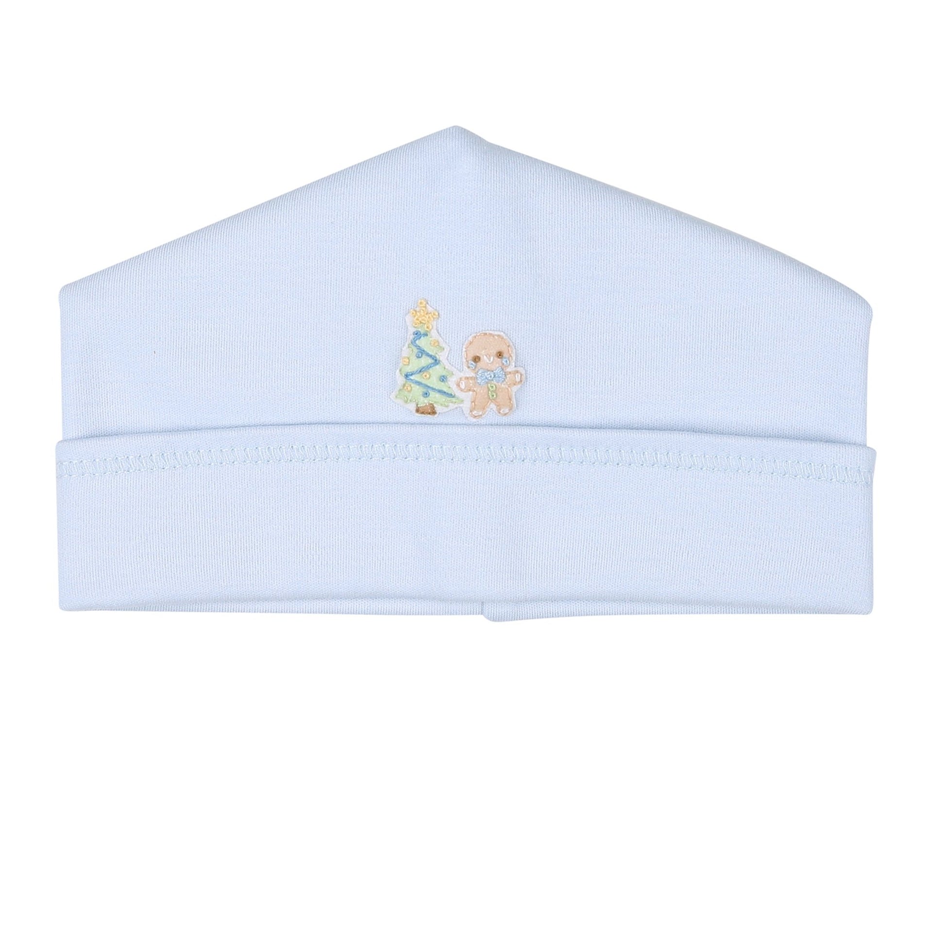 Sweet Gingerbread Blue Embroidered Hat - Magnolia BabyHat