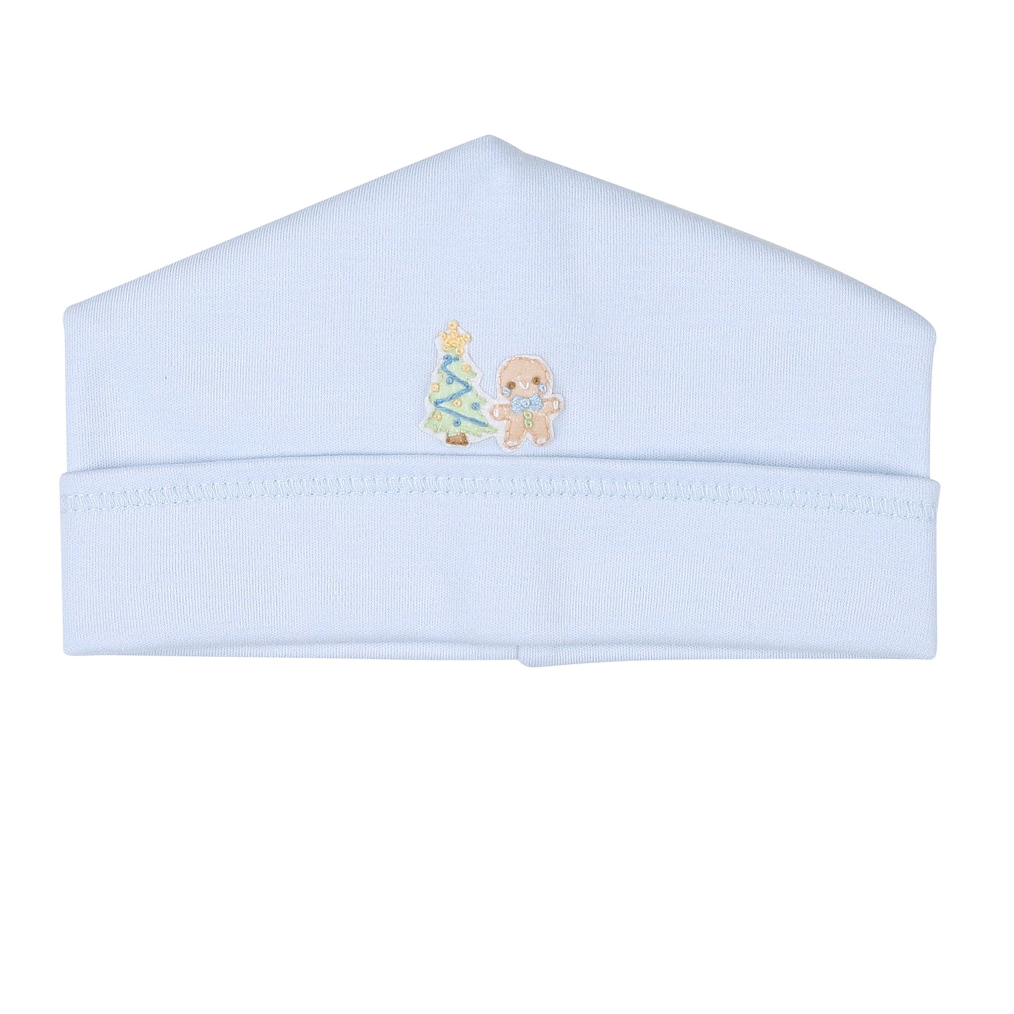 Sweet Gingerbread Blue Embroidered Hat - Magnolia BabyHat