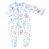 Sweet Gingerbread Blue Printed Footie - Magnolia BabyFootie