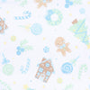 Sweet Gingerbread Blue Printed Footie - Magnolia BabyFootie