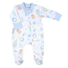 Sweet Gingerbread Blue Printed Zipper Footie - Magnolia BabyFootie