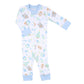 Sweet Gingerbread Blue Zipper Pajamas - Magnolia BabyZipper Pajamas