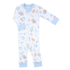 Sweet Gingerbread Blue Zipper Pajamas - Magnolia BabyZipper Pajamas