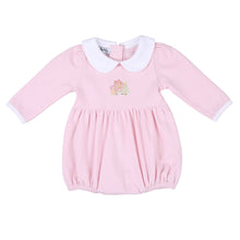  Sweet Gingerbread Pink Embroidered Collared Long Sleeve Girl Bubble - Magnolia BabyBubble