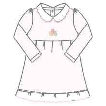  Sweet Gingerbread Pink Embroidered Collared Long Sleeve Toddler Dress - Magnolia BabyDress