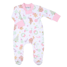  Sweet Gingerbread Pink Printed Zipper Footie - Magnolia BabyFootie