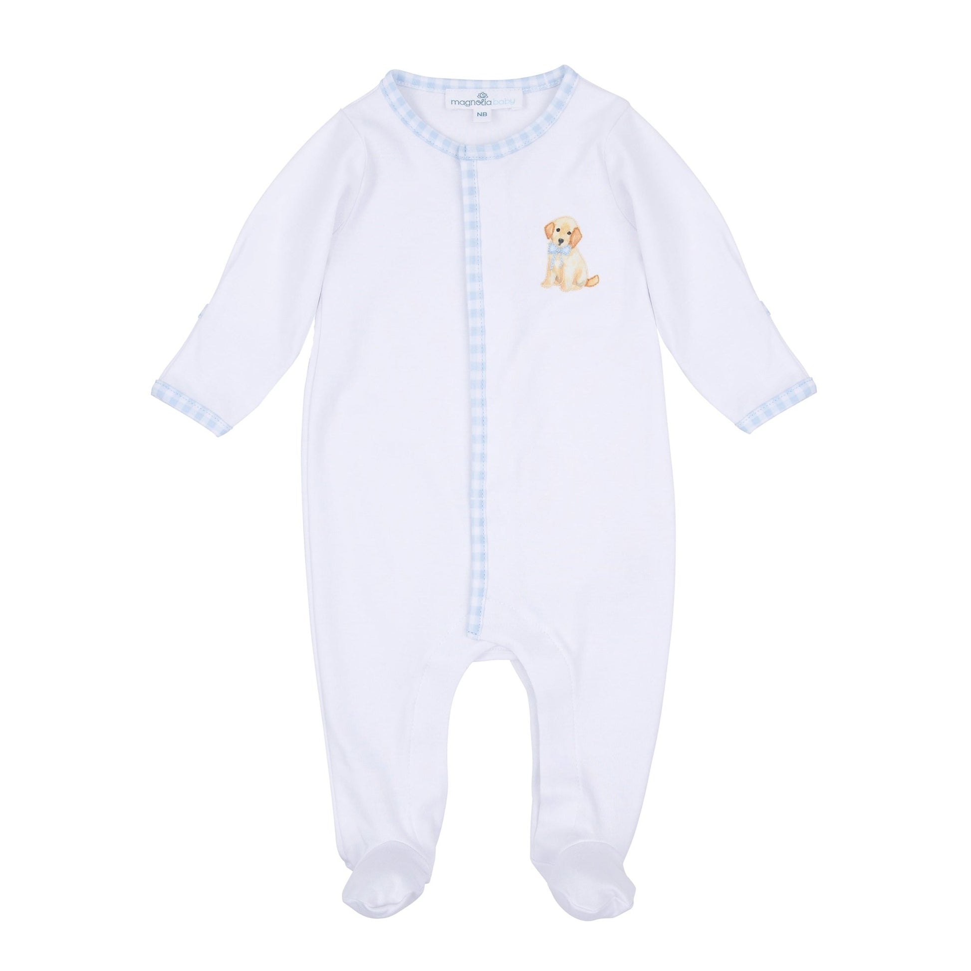Sweet Golden Footie - Light Blue - Magnolia BabyFootie