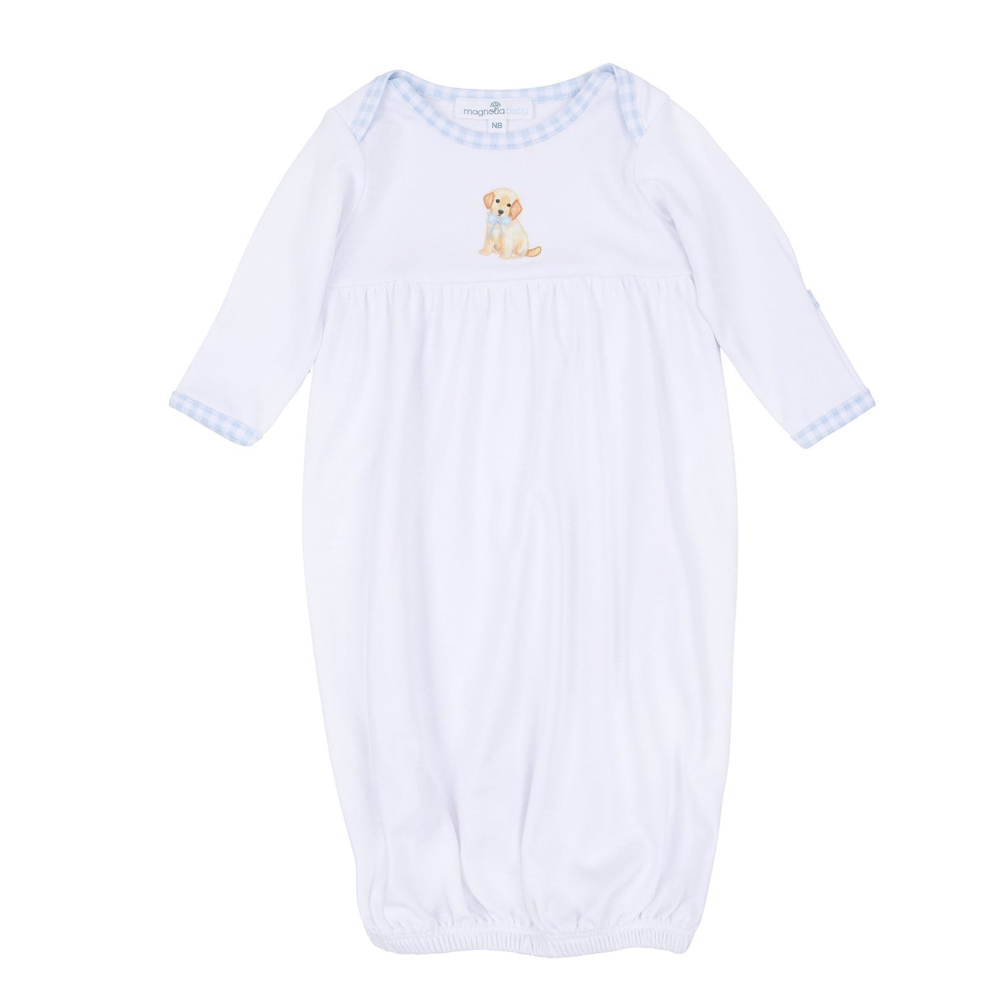 Magnolia Baby_Sweet Golden Gathered Gown - Light Blue_1