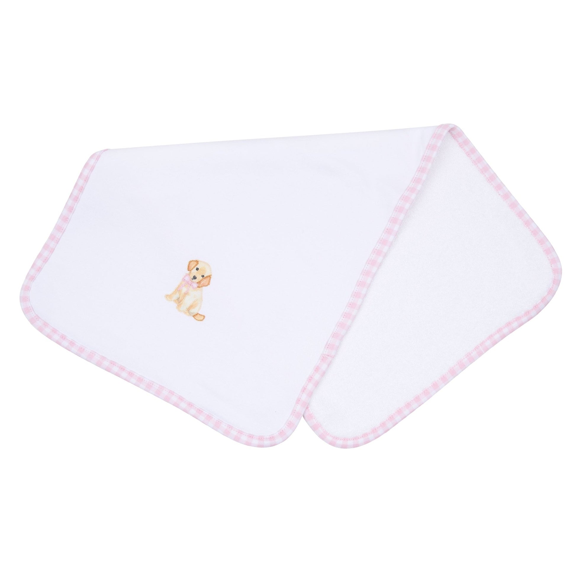 Sweet Golden Hand - Embroidered Burp Cloth - Pink - Magnolia BabyBurp Cloth
