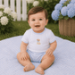 Sweet Golden Hand - Embroidered Diaper Cover Set - Light Blue - Magnolia BabyDiaper Cover