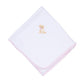 Sweet Golden Hand Embroidered Receiving Blanket - Pink - Magnolia BabyReceiving Blanket