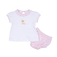 Sweet Golden Hand - Embroidered Ruffle Diaper Cover Set - Pink - Magnolia BabyDiaper Cover