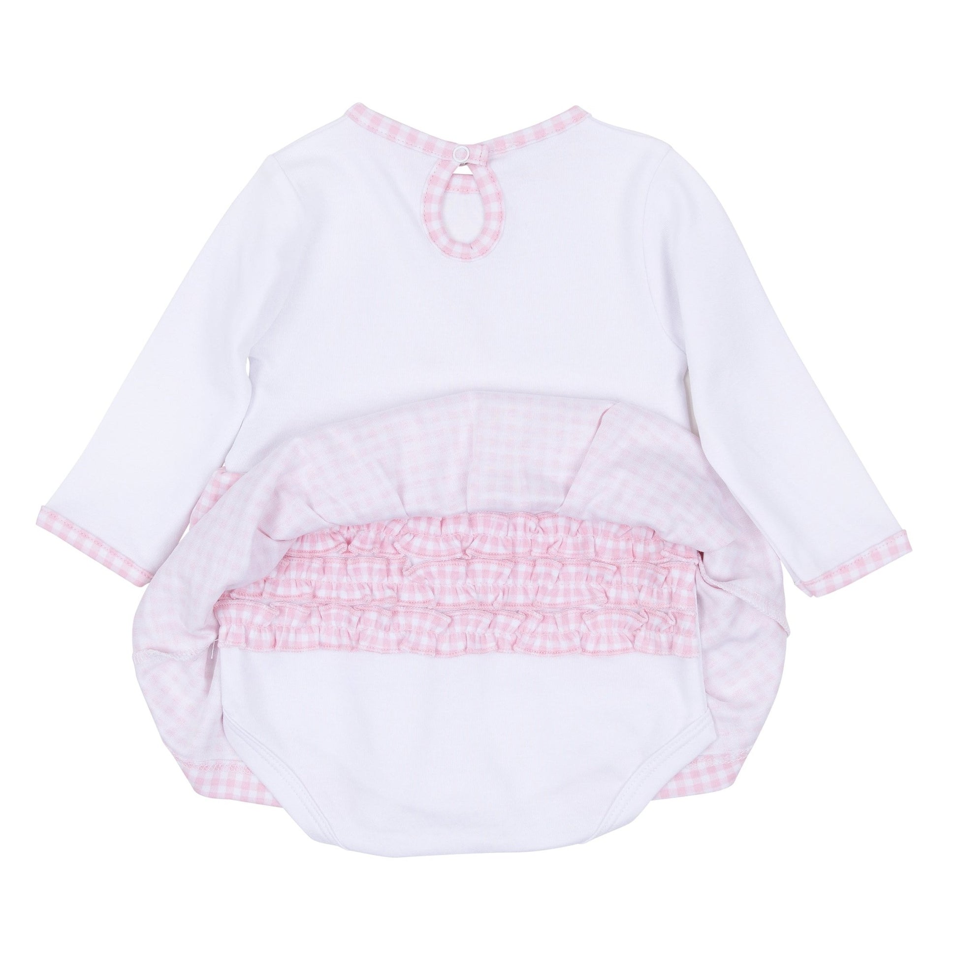 Sweet Golden Hand - Embroidered Ruffle Skirted Bodysuit - Magnolia BabyBodysuit