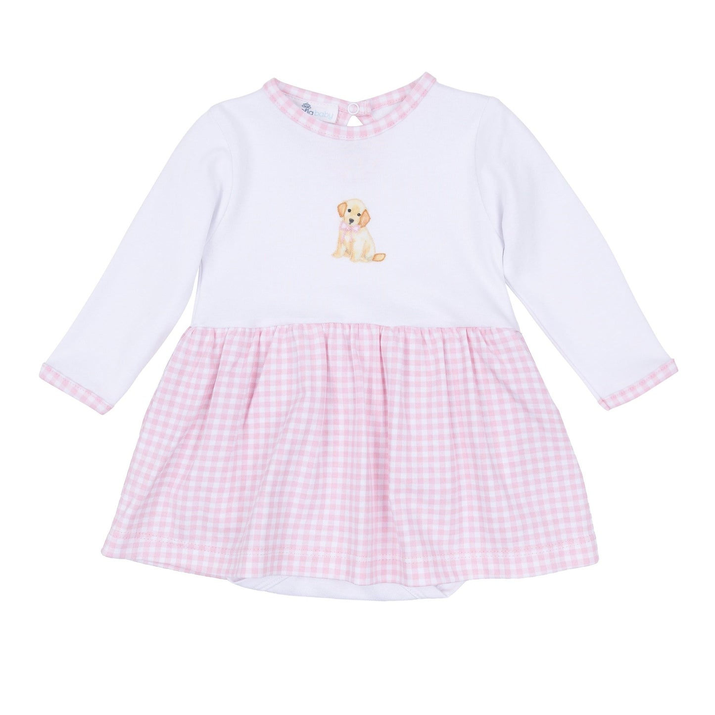 Sweet Golden Hand - Embroidered Ruffle Skirted Bodysuit - Magnolia BabyBodysuit