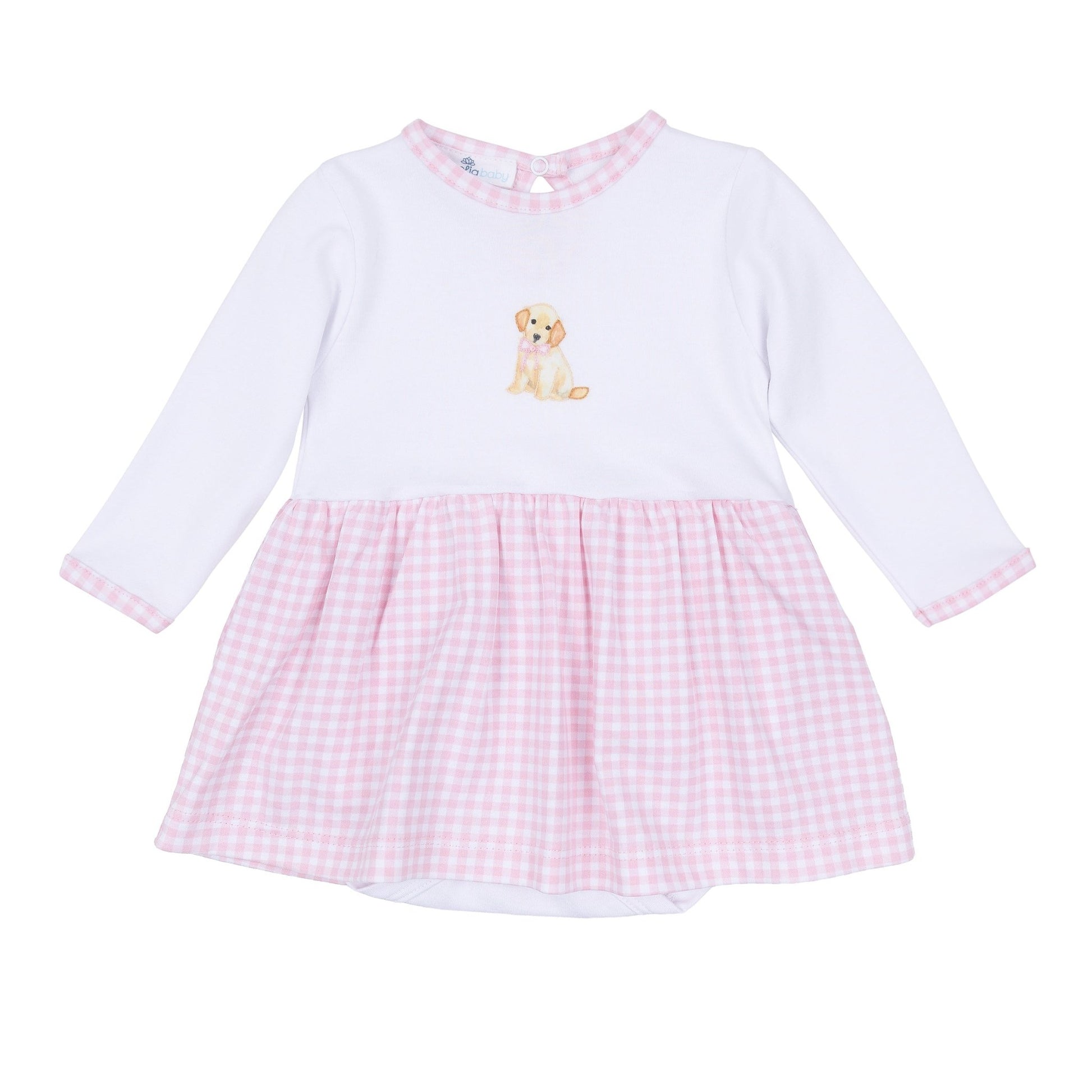Sweet Golden Hand - Embroidered Ruffle Skirted Bodysuit - Magnolia BabyBodysuit