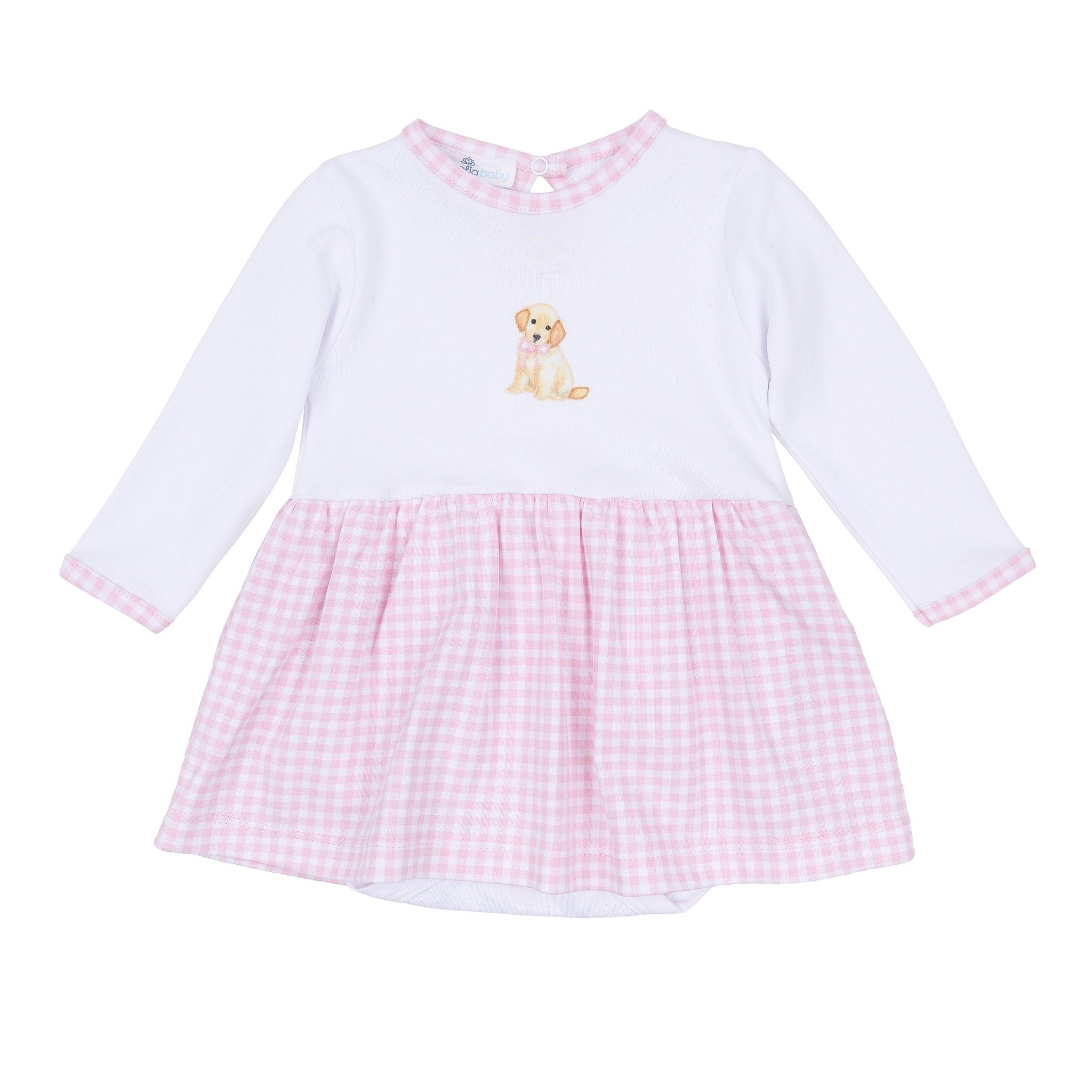 Sweet Golden Hand - Embroidered Ruffle Skirted Bodysuit - Magnolia BabyBodysuit