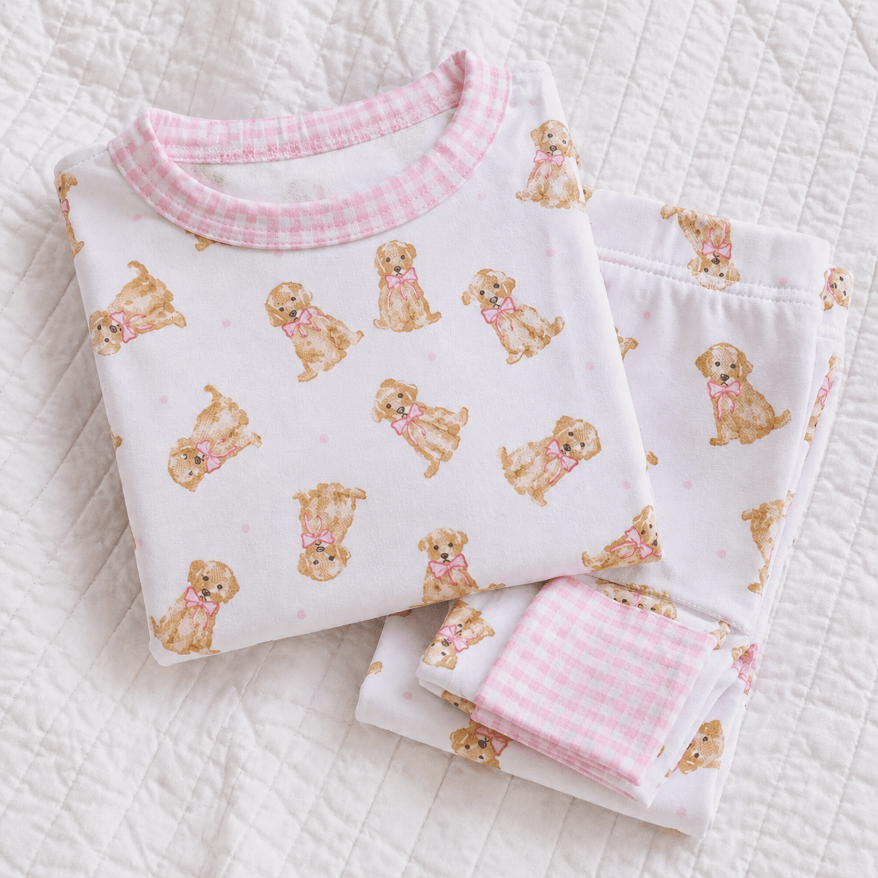 Sweet Golden Long Pajamas - Pink - Magnolia BabyLong Pajamas