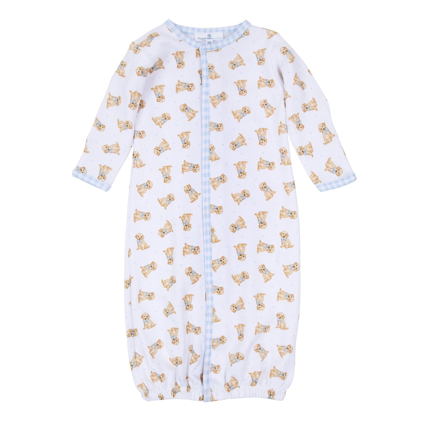 Sweet Golden Print Converter - Light Blue - Magnolia BabyConverter Gown