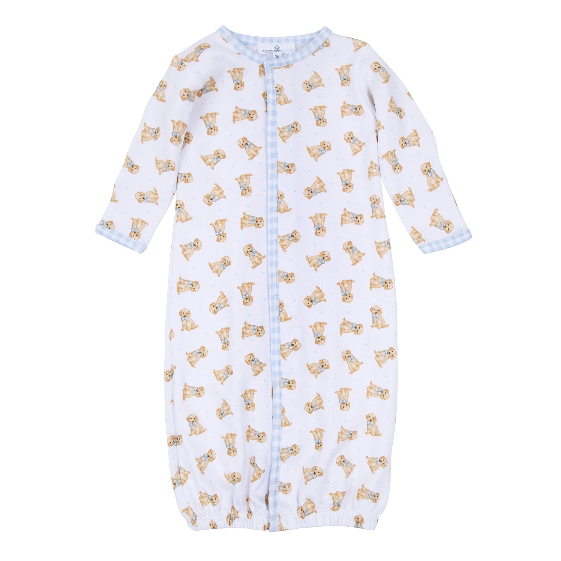 Sweet Golden Print Converter - Light Blue - Magnolia BabyConverter Gown