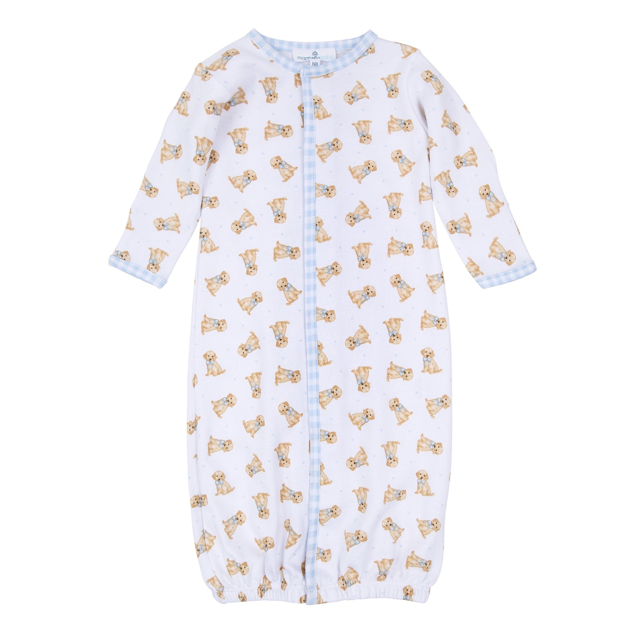 Sweet Golden Print Converter - Light Blue - Magnolia BabyConverter Gown