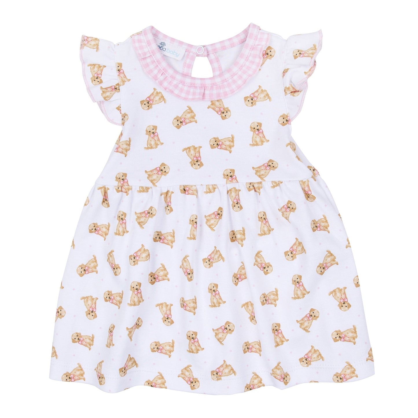 Sweet Golden Print Dress - Pink - Magnolia BabyDress