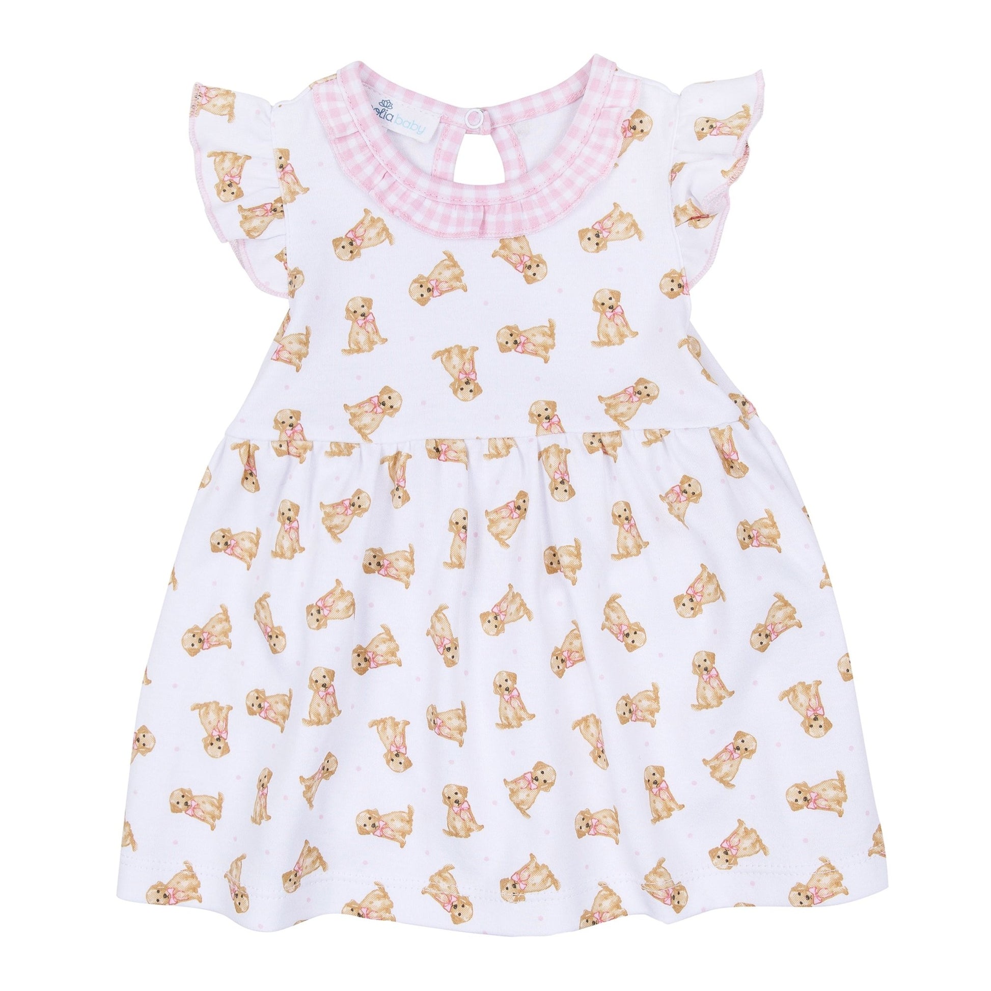 Sweet Golden Print Dress - Pink - Magnolia BabyDress